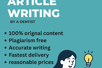 write professional dental and medical articles as a dentist