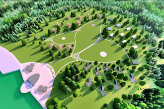 design 2d, 3d master plan for glamping resort, campground, rv park, trailer home