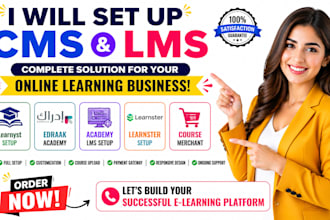 set up cms learnyst edraak academy lms learnster course merchant online website