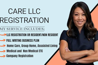 do llc registration for home care, medical, non medical, group home, assisted