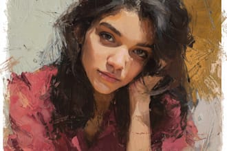digital portrait painting, oil painting style , portrait
