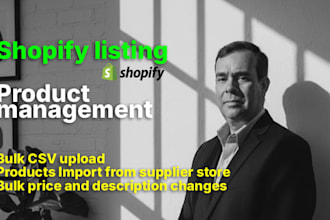 scrape product from websites upload or import csv to shopify catalog