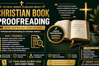 do proofreading, book editing, christian book, and christian editor