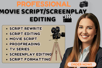 do script editing formatting proofreading and be script doctor for screenplay