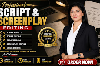 do script editing formatting proofreading and be script doctor for screenplay