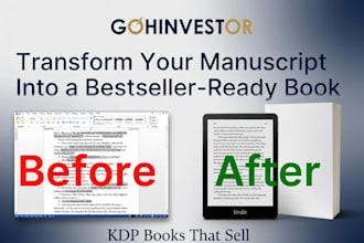 do book formatting, book layout design, kindle ebook format