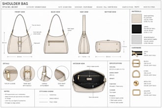 design technical drawings for bags and accessories
