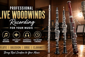 record professional live woodwinds flute bassoon oboe clarinet for your music