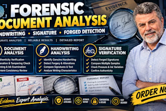 forensic document analysis, handwriting, signature forged detection with report