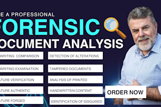 forensic document analysis, handwriting, signature forged detection with report