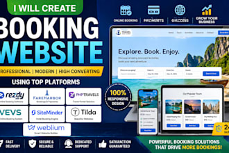 create rezdy fareharbor phptravels vevs siteminder tilda weblium booking website