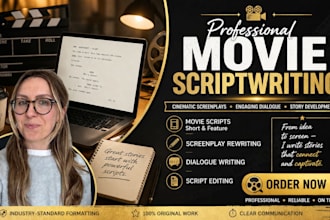 write movie script, screenplay, film script, movie dialogue, script writing