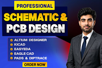 design schematic and pcb in altium, eagle, easyeda, pads, kicad, and diptrace