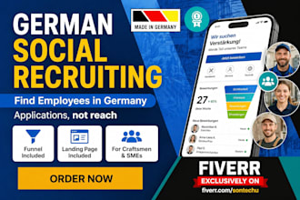 create german social recruiting campaigns to find employees