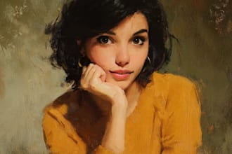 digital portrait painting, oil painting style , portrait