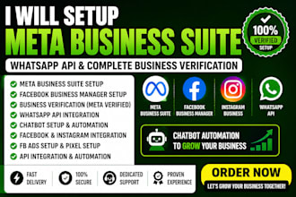 setup meta business suite whatsapp API and complete business verification