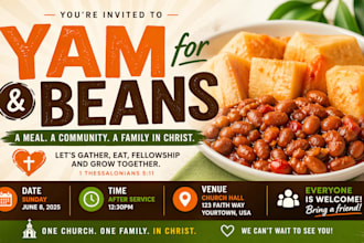 do html for yam and beans for your  church event