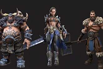create stylized 3d game character, anime rpg fantasy ue5 character design
