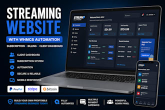 build subscription based streaming website with whmcs api integration automation