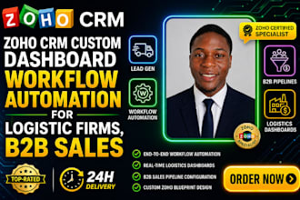 build zoho CRM custom dashboard workflow automation for logistic firms b2b sales