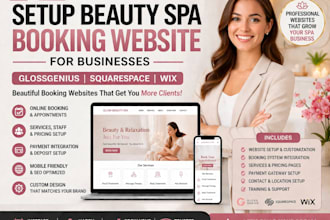 setup beauty spa booking website for businesses with glossgenius squarespace wix