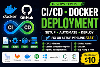 create cicd pipeline and dockerrise the project