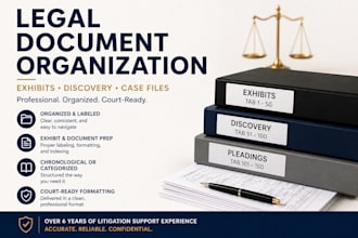 organize legal documents, exhibits, and discovery for court