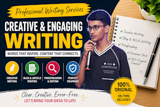 write creative, engaging, and error free content for you