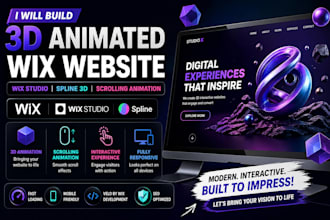 3d animated wix website 3d wix spline interactive wix studio scrolling animation
