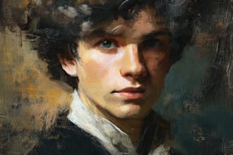 digital portrait painting, oil painting style , portrait