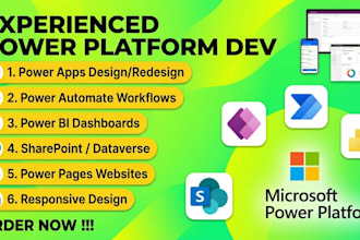 build power automate flows, power bi dashboards, and power apps for you