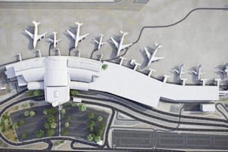 3d airport design, airport layout, aviation, runway, terminal, airport remodel