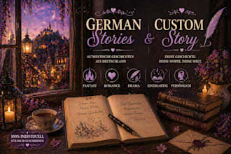 write a personalized creative and emotional story in german