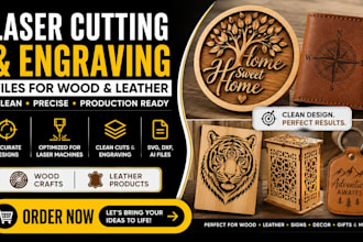 design cnc laser cutting and engraving files for wood and leather