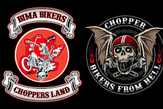 design custom biker patch mc kutte back patch vector file