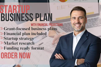write a startup business plan with financial plan for grants
