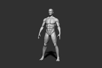 3d anatomy sculpt,human figure,zbrush model sculpt for 3d printing