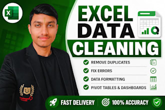 do excel data cleaning, pivot tables, and dashboard creation