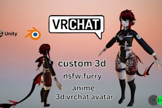 create custom vrchat avatar vrchat character furry avatar VR model vr commission