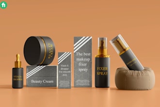 design premium cosmetic label and box packaging design