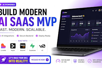 build mordern ai website, saas mvp using lovable, replit, base44, supabase, v0