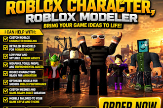 create high quality roblox characters, roblox models, 3d model for roblox game