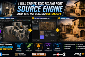 create, edit, fix and port source engine gmod, sfm, tf2, l4d2, cs2 custom maps