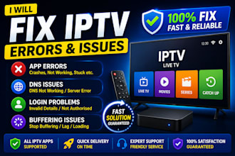 fix iptv app errors, dns issues, login problems, and buffering