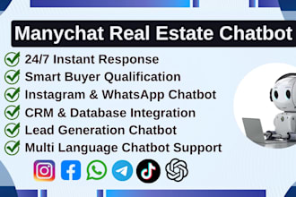 build manychat real estate chatbot for lead generation on instagram and whatsapp