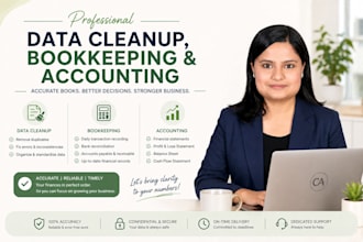 bookkeeping, accounting, bank reconciliation and financial reports