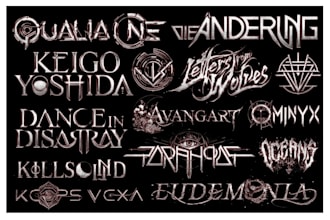 design djent, metalcore, hardcore and modern thall band logo