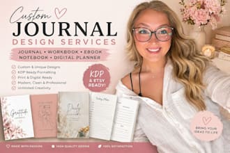 custom journal desing notebook workbook ebook desing and kdp book journal