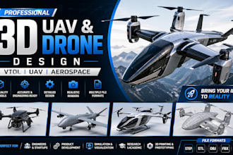 create high quality 3d models of uav, drones, vtol aircraft, aerospace vehicles