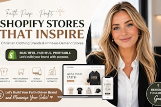 design shopify store for christian clothing brands or pod apparel business